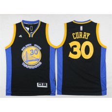 Golden States Warriors #30 Stephen Curry Black Blue 2015 Stitched NBA Jersey