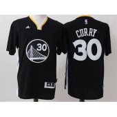 Golden States Warriors #30 Stephen Curry Black Short Sleeve 2015 Stitched NBA Jerseys