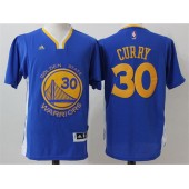 Golden States Warriors #30 Stephen Curry Blue Short Sleeve 2015 Stitched NBA Jerseys