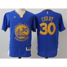 Golden States Warriors #30 Stephen Curry Blue Short Sleeve 2015 Stitched NBA Jerseys