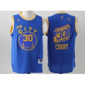 Golden States Warriors #30 Stephen Curry Blue The City 2016 Stitched NBA Jersey