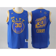 Golden States Warriors #30 Stephen Curry Blue The City 2016 Stitched NBA Jersey