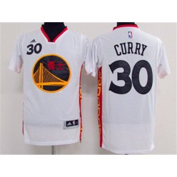 Golden States Warriors #30 Stephen Curry Chinese White 2017 Stitched NBA Jerseys