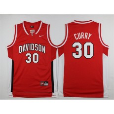 Golden States Warriors #30 Stephen Curry Davidson Red Stitched NBA Jersey