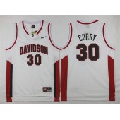 Golden States Warriors #30 Stephen Curry Davidson White Stitched NBA Jersey