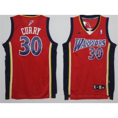 Golden States Warriors #30 Stephen Curry Red Throwback Stitched NBA Jersey