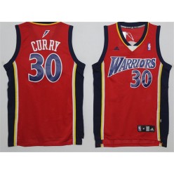 Golden States Warriors #30 Stephen Curry Red Throwback Stitched NBA Jersey