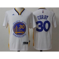 Golden States Warriors #30 Stephen Curry White Short Sleeve 2015 Stitched NBA Jerseys