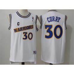 Golden States Warriors #30 Stephen Curry White Throwback  Swingman Classic Stitched NBA jersey