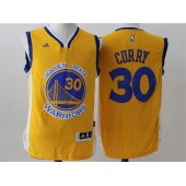 Golden States Warriors #30 Stephen Curry Yellow 2015 Stitched NBA Jersey