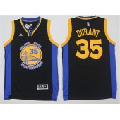 Golden States Warriors #35 Kevin Durant Black Blue 2015 Stitched NBA Jersey