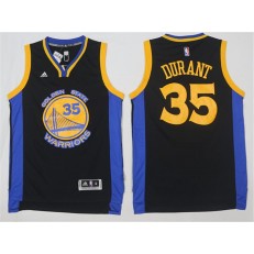 Golden States Warriors #35 Kevin Durant Black Blue 2015 Stitched NBA Jersey