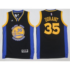 Golden States Warriors #35 Kevin Durant Black Blue 2015 Stitched NBA Jersey