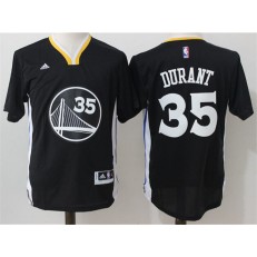 Golden States Warriors #35 Kevin Durant Black Short Sleeve 2015 Stitched NBA Jerseys