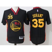 Golden States Warriors #35 Kevin Durant Chinese Black Short Sleeve 2017 Stitched NBA Jerseys