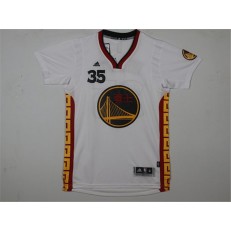 Golden States Warriors #35 Kevin Durant Chinese White Short Sleeve 2017 Stitched NBA Jerseys
