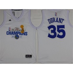Golden States Warriors #35 Kevin Durant White Champions Stitched NBA Jerseys