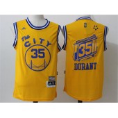 Golden States Warriors #35 Kevin Durant Yellow The City 2016 Stitched NBA Jersey