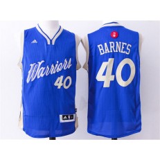 Golden States Warriors #40 Harrison Barnes Blue Christmas Edition Stitched NBA Jersey