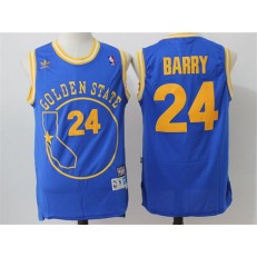 Golden States Warriors #24 Rick Barry Retro Blue 2016 Throwback swingman Stitched NBA Jersey