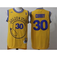 Golden States Warriors #30 Stephen Curry Retro Yellow 2016 Throwback swingman Stitched NBA Jersey
