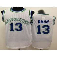 Dallas Mavericks #13 Steve Nash White Throwback Stitched NBA Jersey