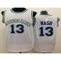 Dallas Mavericks #13 Steve Nash White Throwback Stitched NBA Jersey