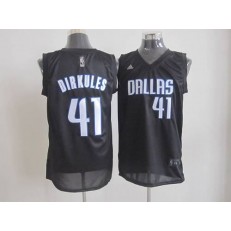 Dallas Mavericks #41 Dirk Nowitzki Black Dirkules Fashion Stitched NBA Jersey