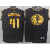 Dallas Mavericks #41 Dirk Nowitzki Black Precious Metals Fashion Stitched NBA Jersey