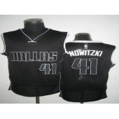 Dallas Mavericks #41 Dirk Nowitzki Black White Revolution 30 Stitched NBA Jersey