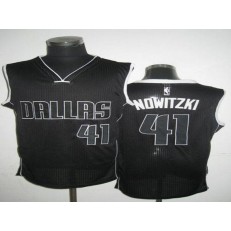 Dallas Mavericks #41 Dirk Nowitzki Black White Revolution 30 Stitched NBA Jersey