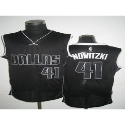 Dallas Mavericks #41 Dirk Nowitzki Black White Revolution 30 Stitched NBA Jersey