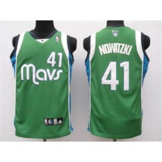 Dallas Mavericks #41 Dirk Nowitzki Green Stitched NBA Jersey