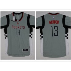 Houston Rockets #13 James Harden Grey Short Sleeve 2015 Stitched NBA Jersey