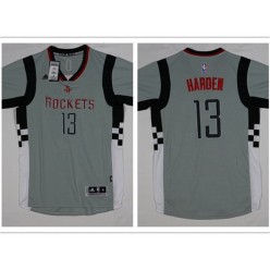 Houston Rockets #13 James Harden Grey Short Sleeve 2015 Stitched NBA Jersey