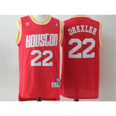 Houston Rockets #22 Clyde Drexler Red Throwback Stitched NBA Jersey