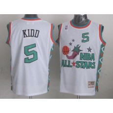 Mitchell And Ness Dallas Mavericks #5 Jason Kidd White 1996 All star Stitched NBA Jersey
