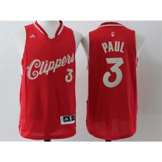 Los Angeles Clippers #3 Chris Paul Red Christmas Edition Stitched NBA Jersey