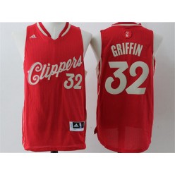 Los Angeles Clippers #32 Blake Griffin  Red Christmas Edition Stitched NBA Jersey