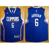 Los Angeles Clippers #6 DeAndre Jordan Blue 2015 Stitched NBA Jersey