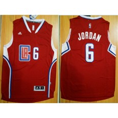 Los Angeles Clippers #6 DeAndre Jordan Red 2015 Stitched NBA Jersey