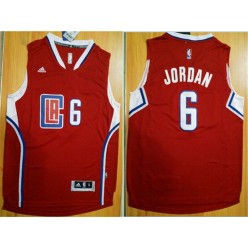 Los Angeles Clippers #6 DeAndre Jordan Red 2015 Stitched NBA Jersey