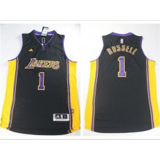 Los Angeles Lakers #1 Angelo Russell Black 2016 Stitched NBA Jersey