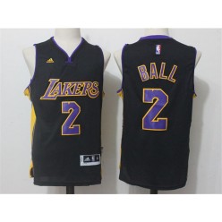 Los Angeles Lakers #2 Lonzo Ball Black Stitched NBA Jersey