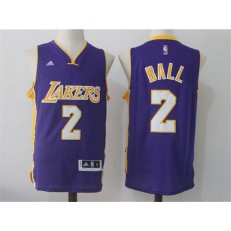 Los Angeles Lakers #2 Lonzo Ball Purple Stitched NBA Jersey