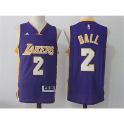 Los Angeles Lakers #2 Lonzo Ball Purple Stitched NBA Jersey