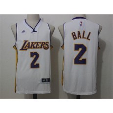 Los Angeles Lakers #2 Lonzo Ball White Stitched NBA Jersey