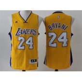 Los Angeles Lakers #24 Kobe Bryant Yellow Stitched NBA Jersey