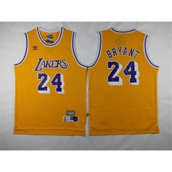 Los Angeles Lakers #24 Kobe Bryant Yellow Throwback Stitched NBA Jersey