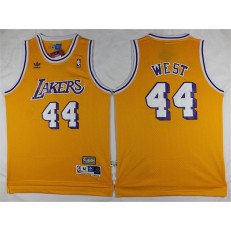 Los Angeles Lakers #44 Jerry West Yellow Throwback Stitched NBA Jersey